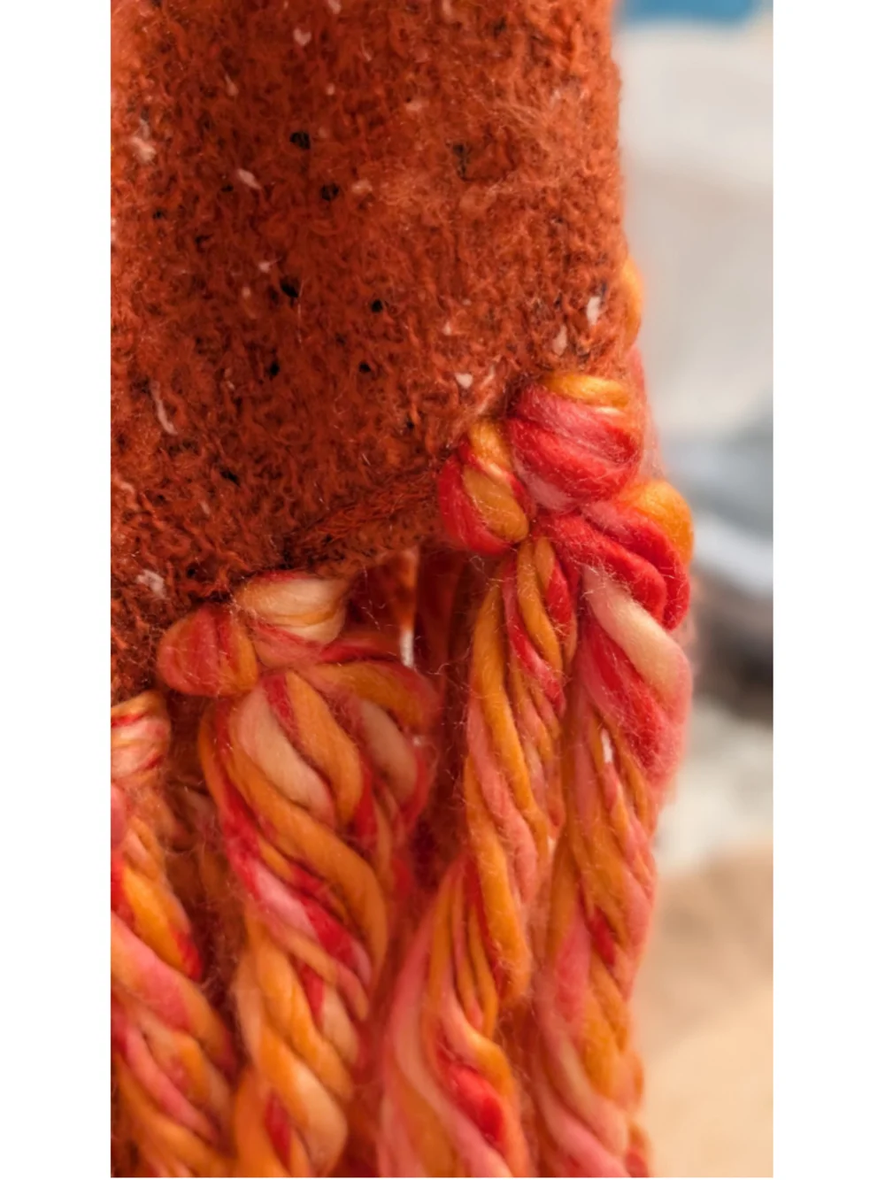 Women's Anthropologie One Size Orange Red Knit Scarf